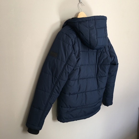 Michael Kors Navy Hooded Puffer Jacket Sz 18/20 - Picture 6 of 8